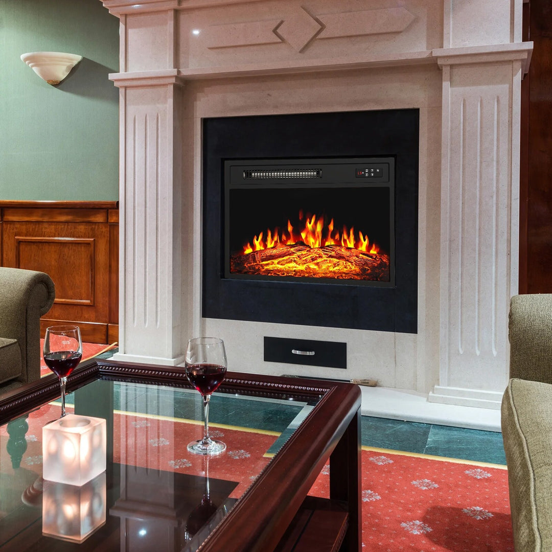18/23 Inches Electric Fireplace Heater, 750/1500W Electric Fireplace Insert with Overheating Protection