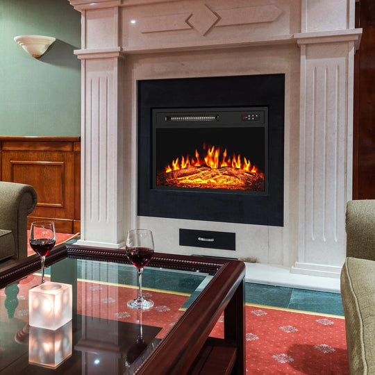 18/23 Inches Electric Fireplace Heater, 750/1500W Electric Fireplace Insert with Overheating Protection