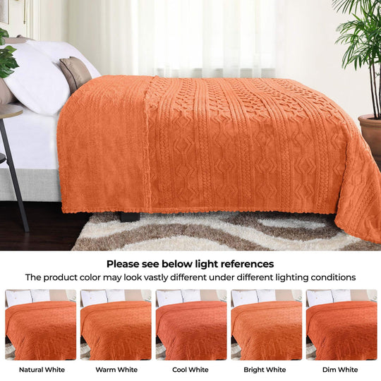 Arctic Boho Jacquard Plush Fluffy Fleece Blanket
