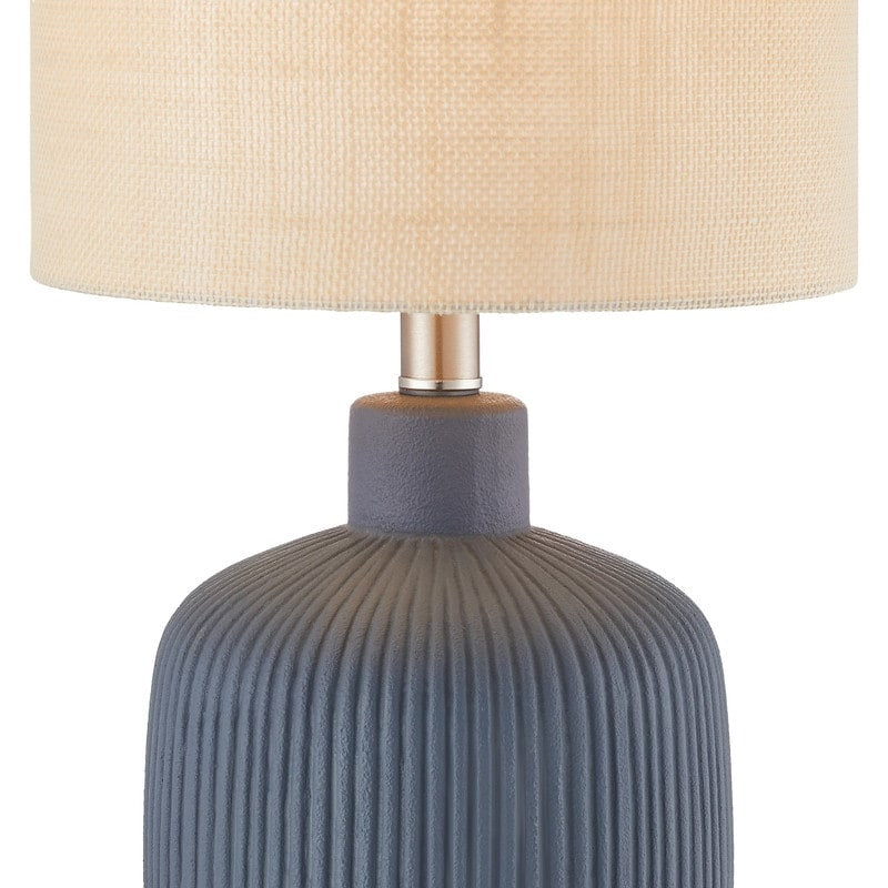 Fluted Ceramic Table Lamp (H18.25" X W10" X D10")
