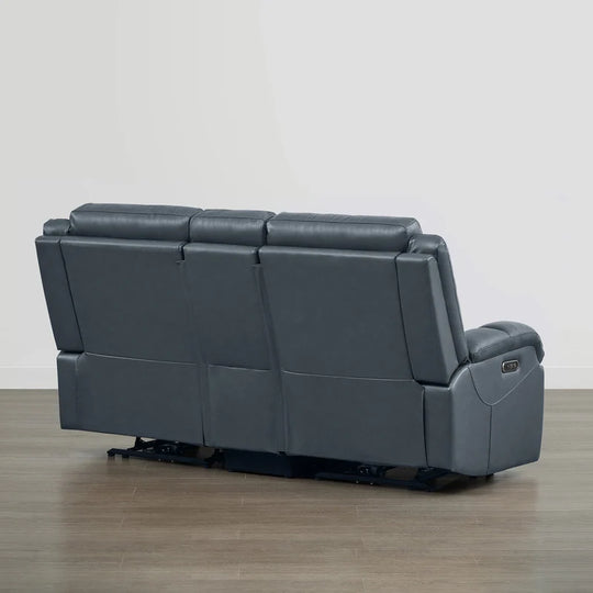 Hadlee Genuine Leather Reclining Sofa with Multi-Function Console.