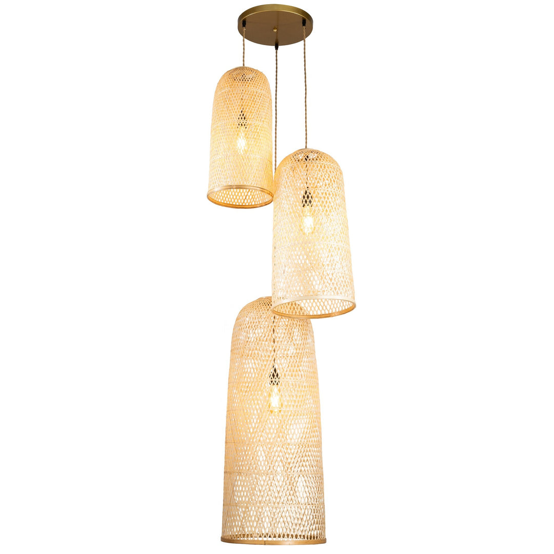 Three Lights Rattan Pendant Light