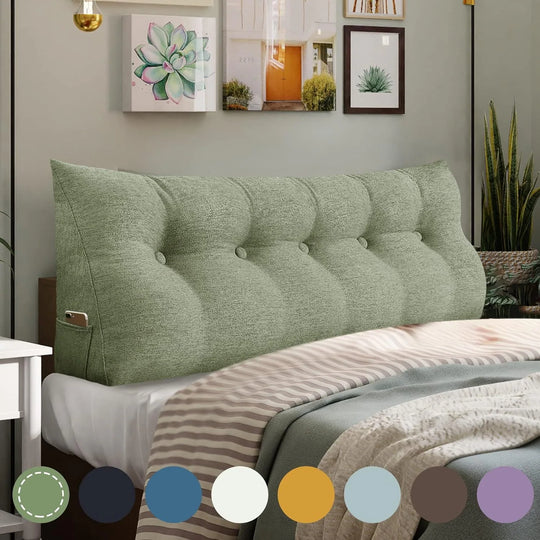 Bed Rest Wedge Reading Pillow Headboard Back Support Cushion