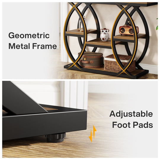 39.4" Console Table, 4-Tier Sofa Table Entryway Table for Small Spaces