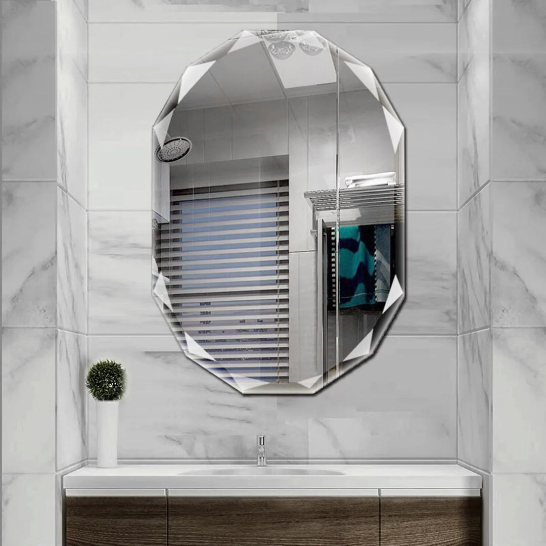 Single Beveled Edge Bathroom Wall Vanity Mirror