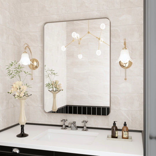 Quivaraview Rectangular Aluminum Framed Bathroom Vanity Mirror