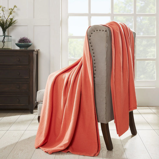 Waffle Weave Honeycomb Knit Soft Cotton Blanket