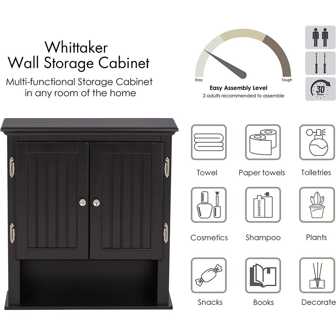 Bathroom Cabinet Wall Mounted, Wood Hanging Cabinet, Wall Cabinets with Doors and Shelves over the Toilet for Bathroom