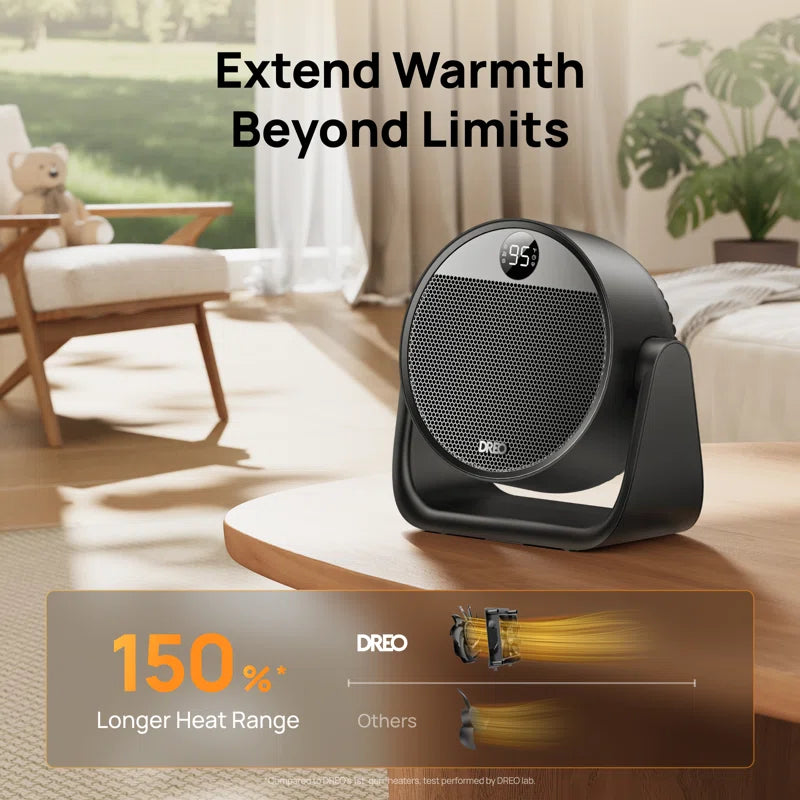Portable Space Heater, 60° Adjustable Tilt Heater, 1500W Desk Heater for inside with Thermostat, 8 Safety Protections, 12H Timer, 3 Modes, Remote, Electric Heater for Home.