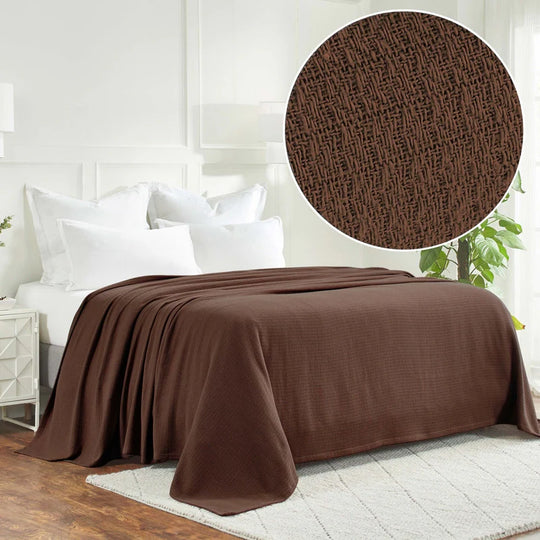 Waffle Weave Honeycomb Knit Soft Cotton Blanket