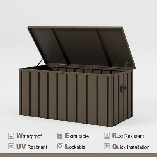 Outdoor Deck Box Waterproof Lockable Storage Box Container with Lid