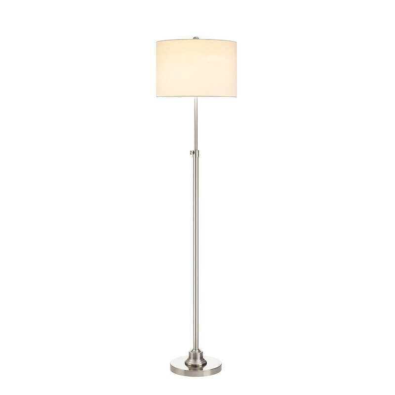 63.5" Standard Adjustable Floor Lamp with Fabric Linen Shade