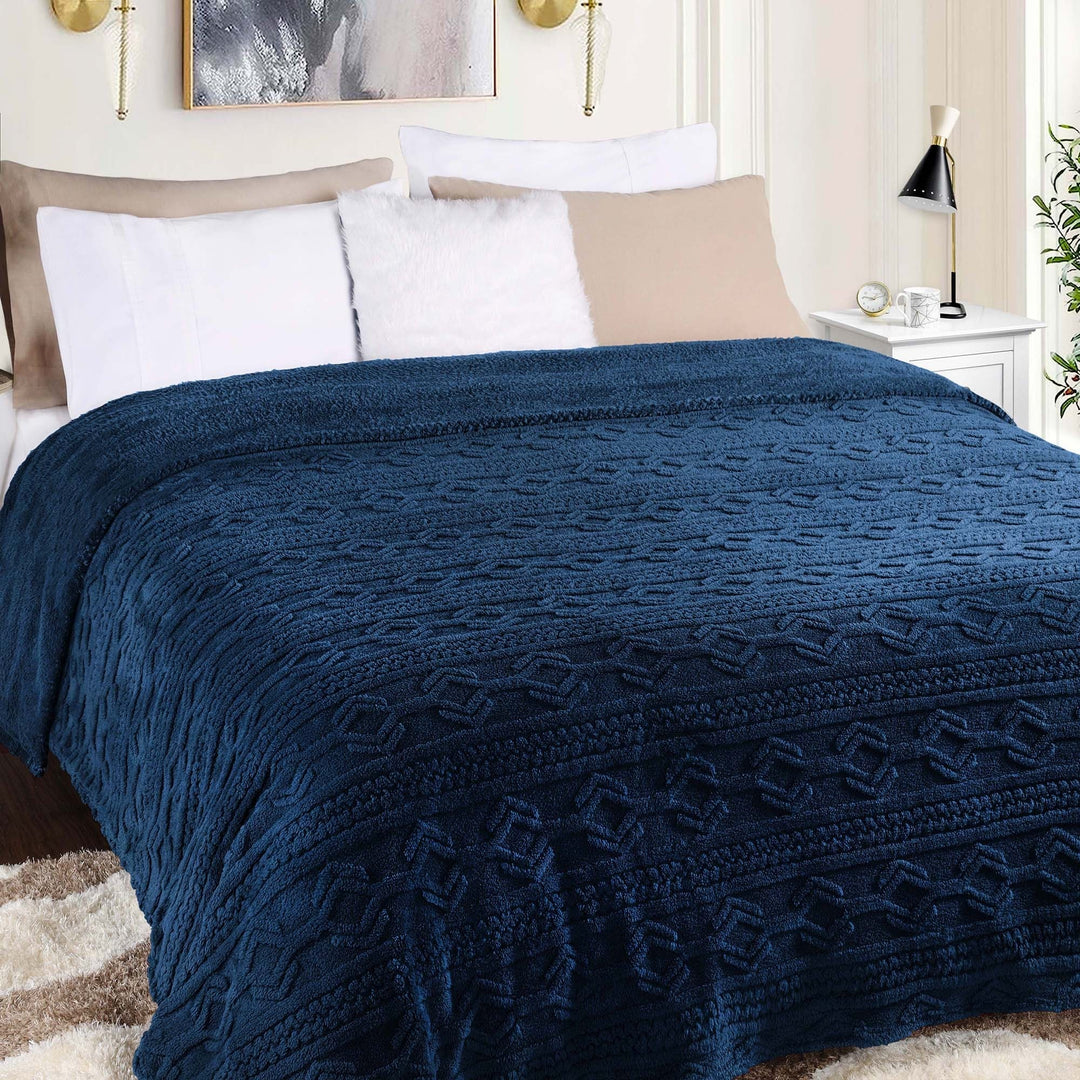 Arctic Boho Jacquard Plush Fluffy Fleece Blanket