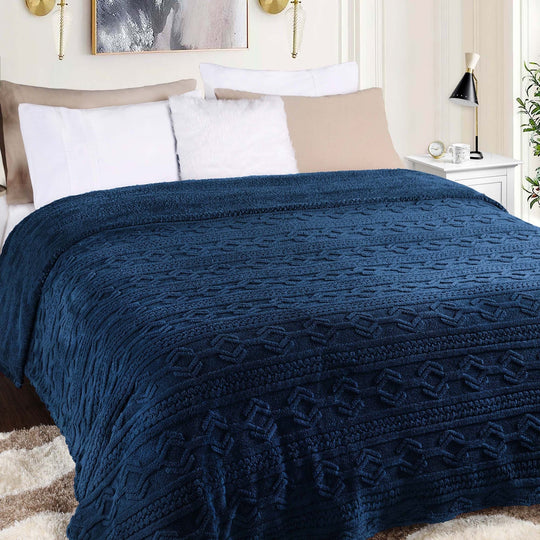 Arctic Boho Jacquard Plush Fluffy Fleece Blanket