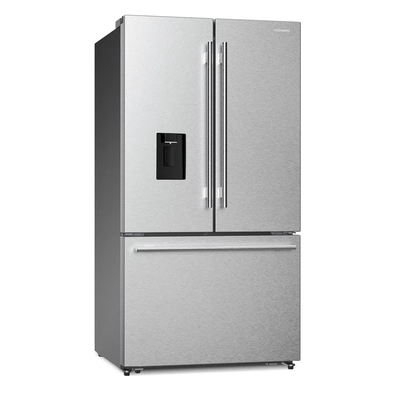 22.4 Cu. Ft. 3-Door French Door Refrigerator with Water Dispenser and Automatic Ice Maker in Stainless Steel, Counter Depth