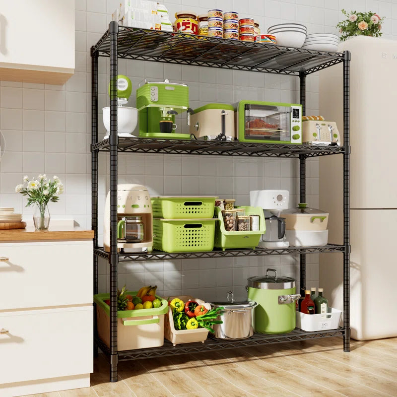 Height-Adjustable Garage Wire Shelving Unit for Kitchen, Laundry Room, Pantry, Warehouse, Basement