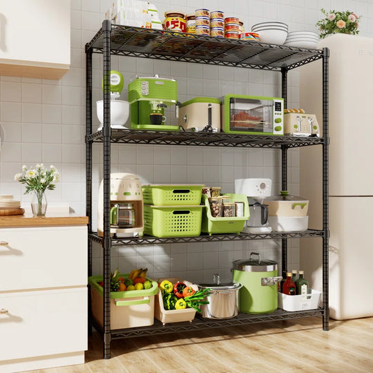 Height-Adjustable Garage Wire Shelving Unit for Kitchen, Laundry Room, Pantry, Warehouse, Basement
