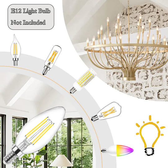 Modern Farmhouse Candle Chandelier Black Large Wagon Wheel Chandeliers