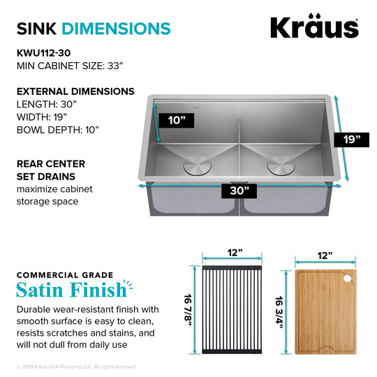 Kore Workstation Undermount Stainless Steel Kitchen Sink