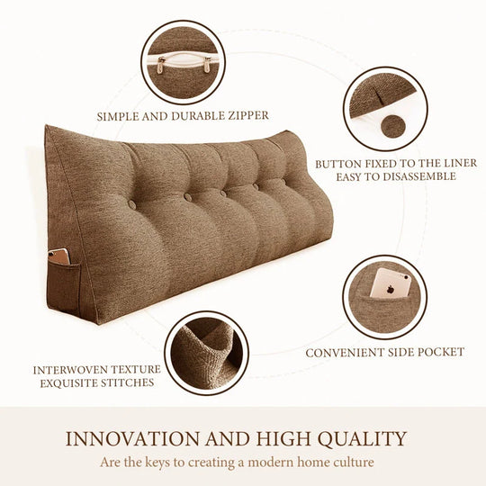 Bed Rest Wedge Reading Pillow Headboard Back Support Cushion