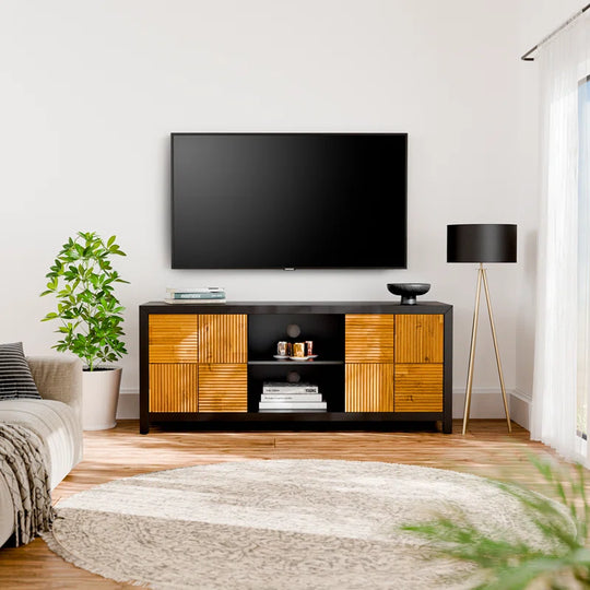 Vivian Jade Solid Wood Fully Assembled TV Stand for Tvs up to 60"