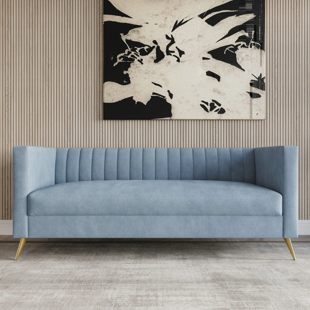 Clayfell Weiss Velvet Square Arm Chair/ Loveseat/ Sofa