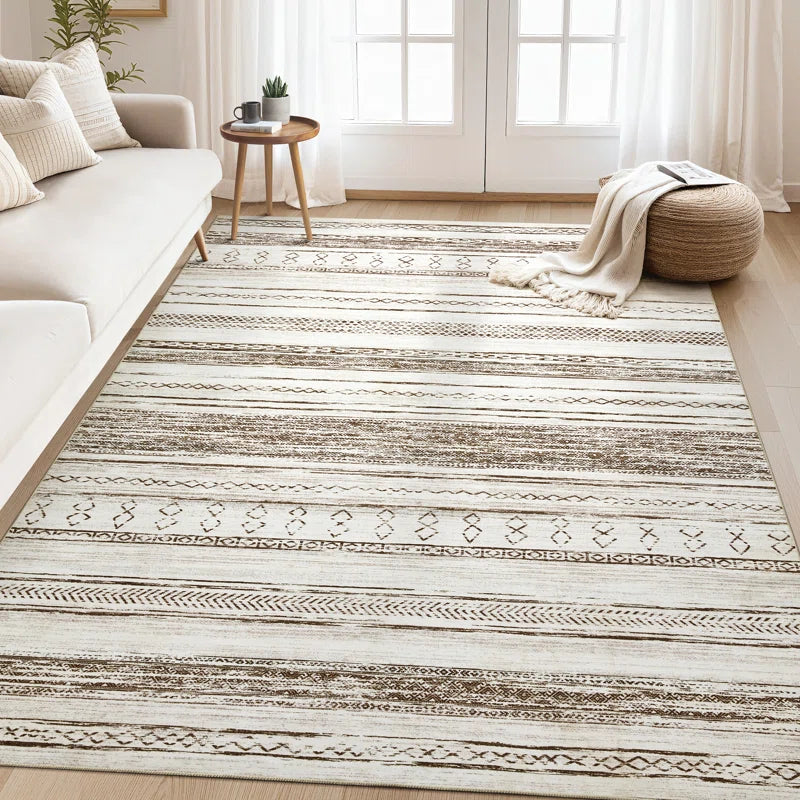 Anthonyville Area Rug Living Room Rugs: Washable Boho Large Neutral Farmhouse Soft Moroccan Stain Resistant Indoor Floor Carpet for Bedroom Nursery Kids Playroom Office Dining Room Home House Decor