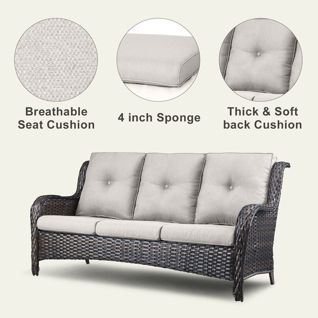 4-Piece Outdoor Sofa Patio Chair with Coffee Table