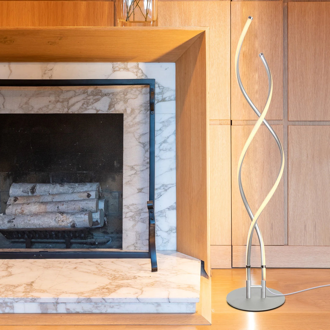 Embrace 60 In. Industrial 2-Light LED Super Bright Floor Lamp with Built-In 3-Way Dimmer Function