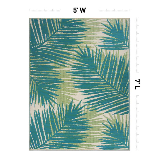 Tropical Floral Reversible Plastic Outdoor Rugs