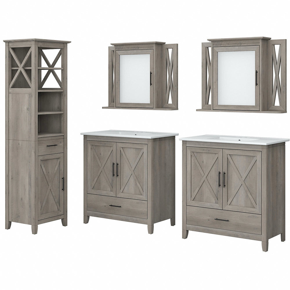 Key West 64W Double Vanity with Sinks and Storage by