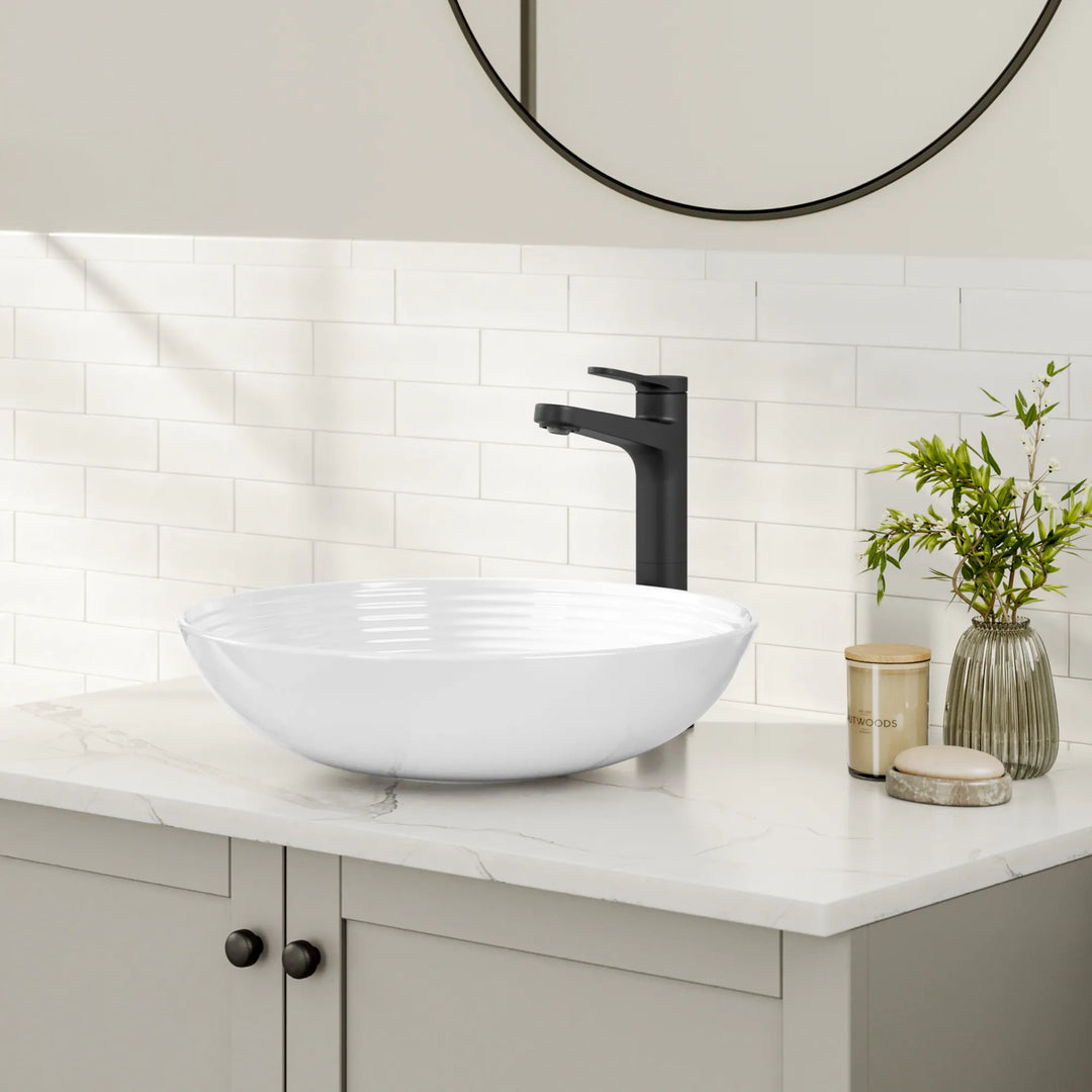 Indy Single Handle Vessel Bathroom Faucet with Pop up Drain