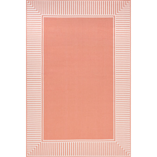 Leah Classic Bordered Indoor/Outdoor Area Rug