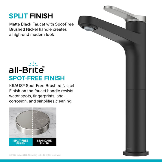 Indy Single Handle Vessel Bathroom Faucet with Pop up Drain