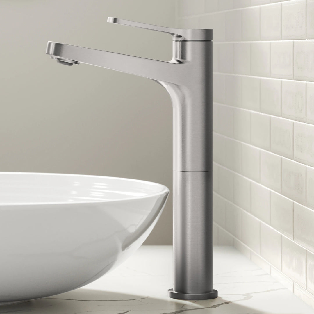Indy Single Handle Vessel Bathroom Faucet with Pop up Drain