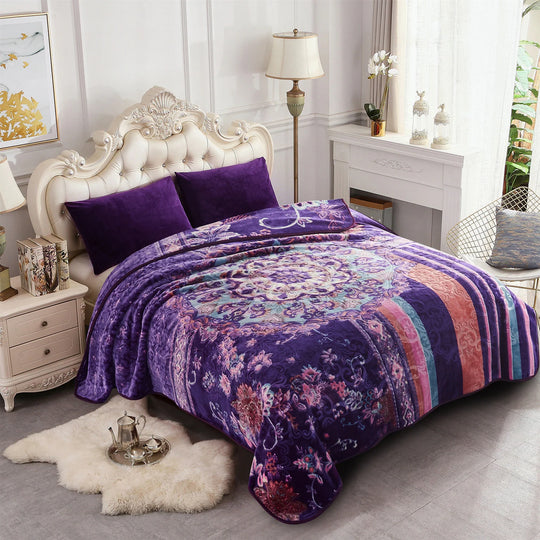 Heavy Korean Mink Fleece King Size Blanket, Christmas Gift for Parents