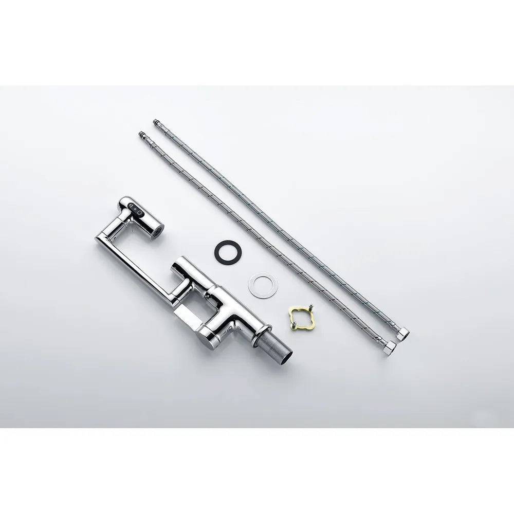 Rotatable Bathroom Faucet with Temperature Display in Fahrenheit (Batteries-Free), BF2204