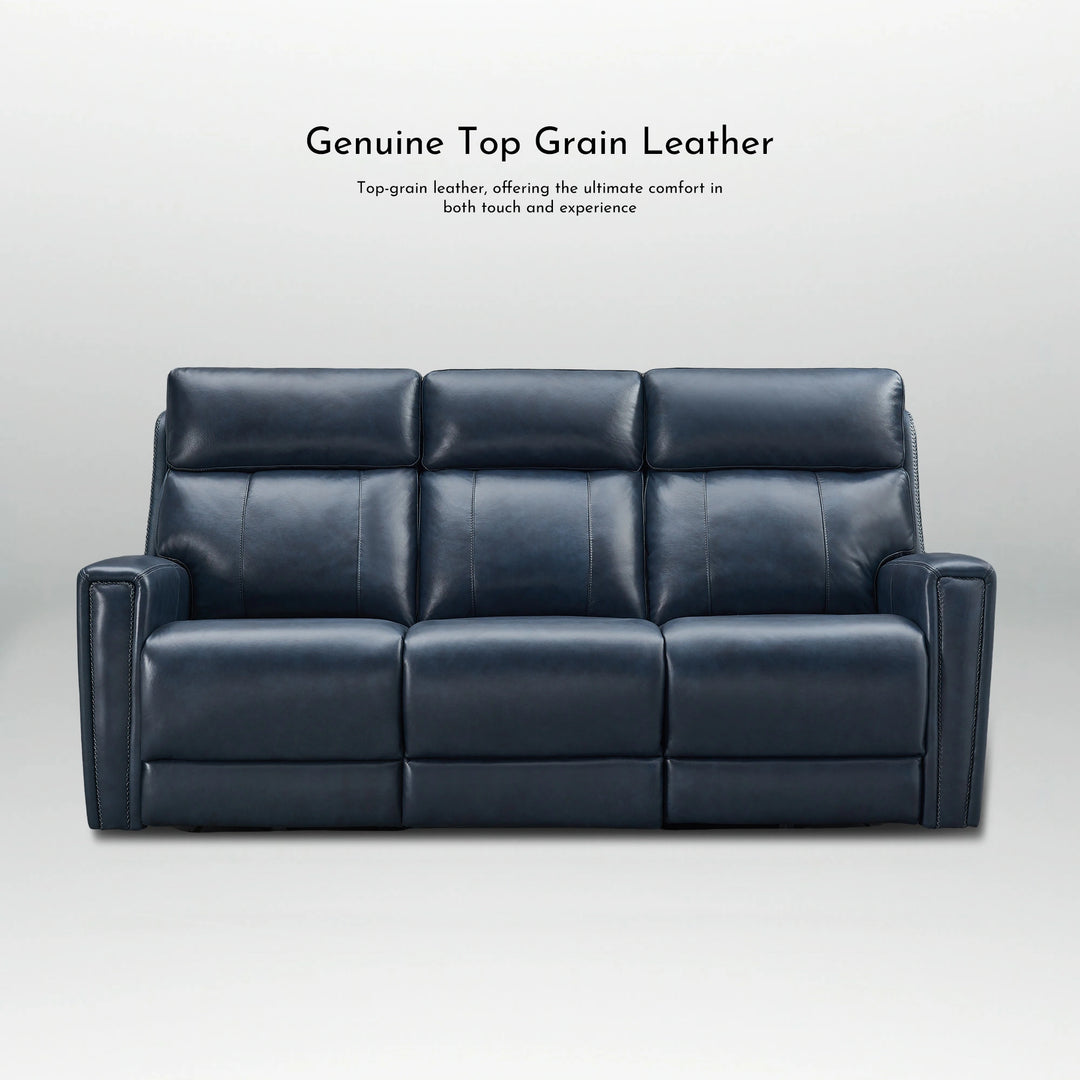 81.5'' Genuine Leather Zero Gravity Power Recliner Sofa with Power Headrest, USB&USB-C Port