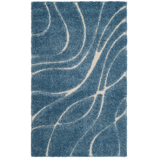 Florida Shag Sigtraud Abstract Waves 1.2-Inch Thick Rug