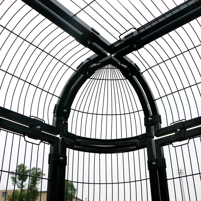 Corwynn 81.6'' Iron Flat Top Floor Bird Cage with Stand