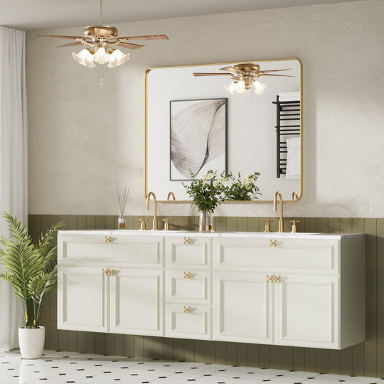 Modern Rounded Rectangle Metal Frame Wall Mirror