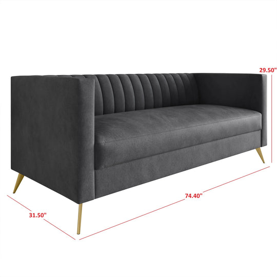 Clayfell Weiss Velvet Square Arm Chair/ Loveseat/ Sofa