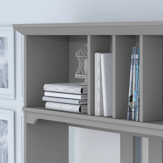 Paelynn L Shaped Credenza Desk with Hutch