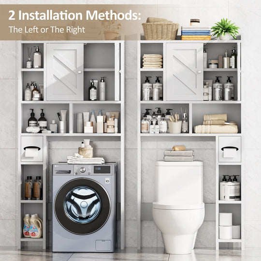 Over-The-Toilet Bathroom Storage Cabinet with Tissue Holder