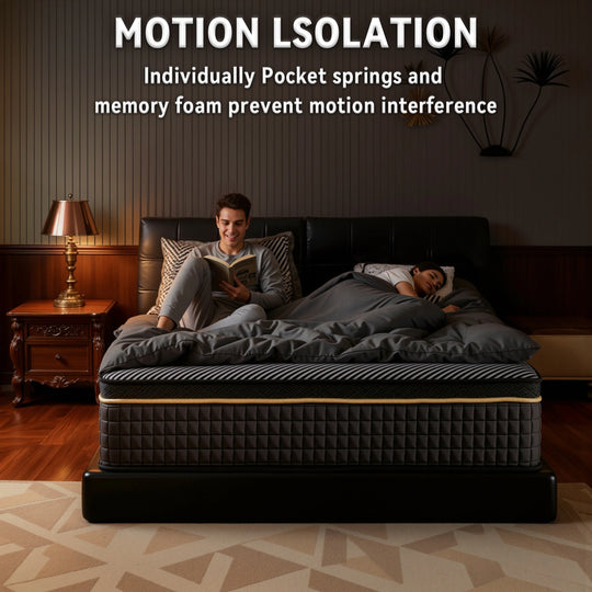12-Inch Hybrid Mattress with Memory Foam Comfort & Individually Wrapped Coils