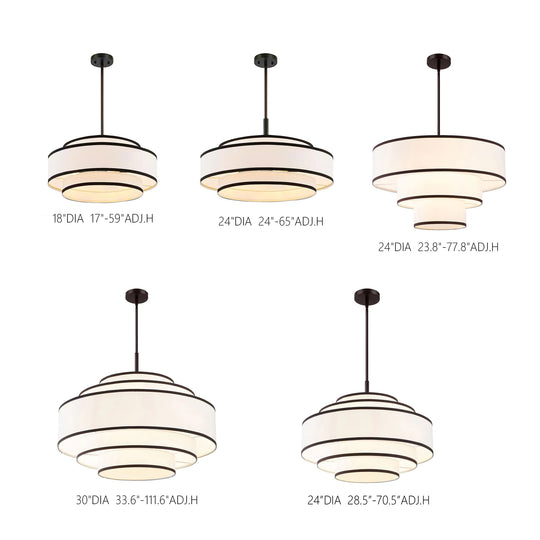 Getledel 30 In. 7-Light Dimmable Tiered Drum Chandelier