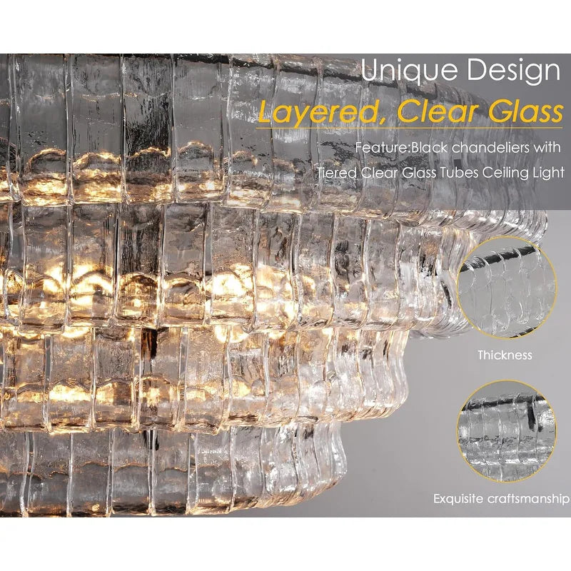 36In-67.4 In. 6-Lights Gold Crystal Drum Chandelier