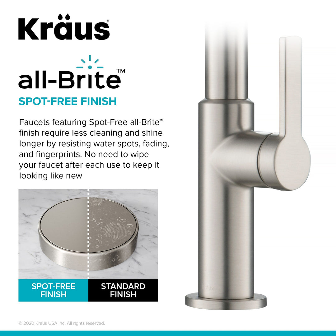 2-Function 1-Handle 1-Hole Pulldown Sprayer Brass Kitchen Faucet