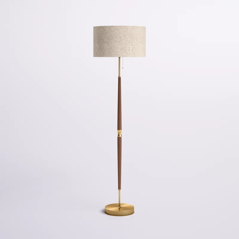 Salcido Electroplated Traditional Solid Wood Floor Lamp