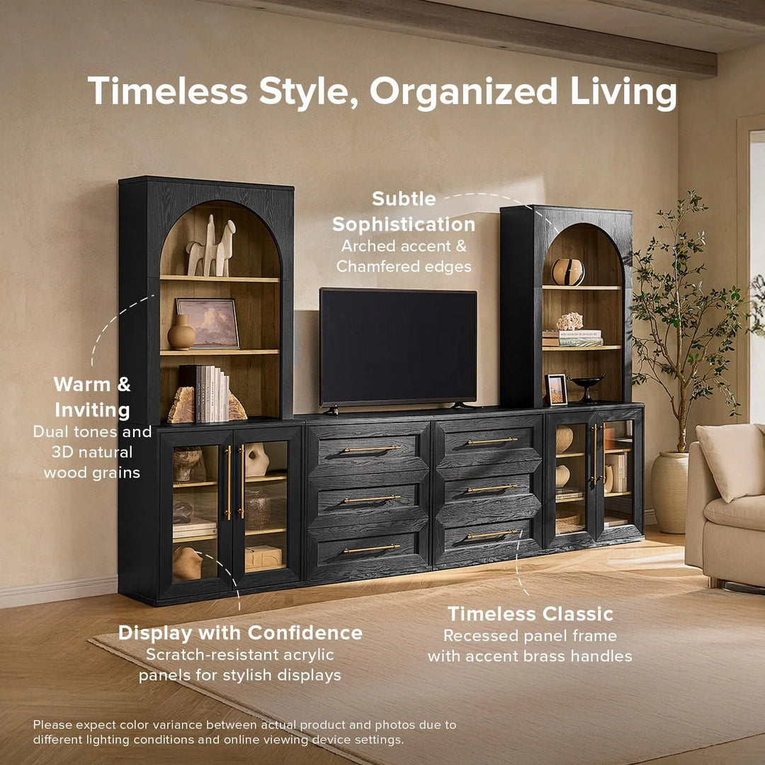 Mopio Blake 4 Piece Entertainment Center with Storage